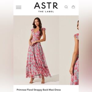ASTR The Label: Primrose Floral Strappy Back Maxi Dress (NWT / Pink Aqua)